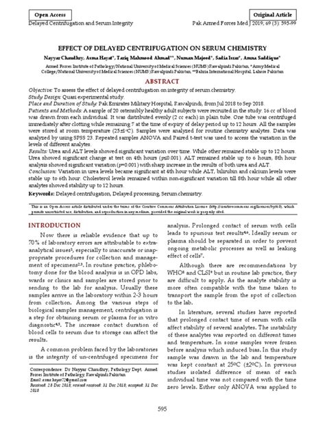 Effect of delayed centrifugation on serum chemistry - wintechmobiles.com