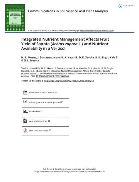 Effect of integrated nutrient management on fruit quality in sapota ... - raincitystudios.com