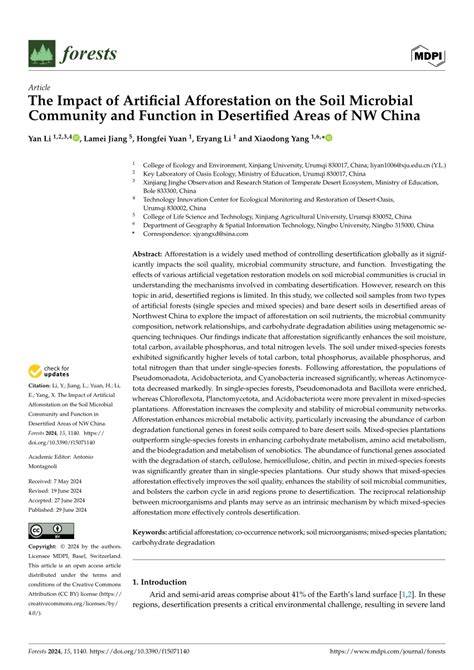 Effect of natural and artificial afforestation reclamation on soil ... - raincitystudios.com