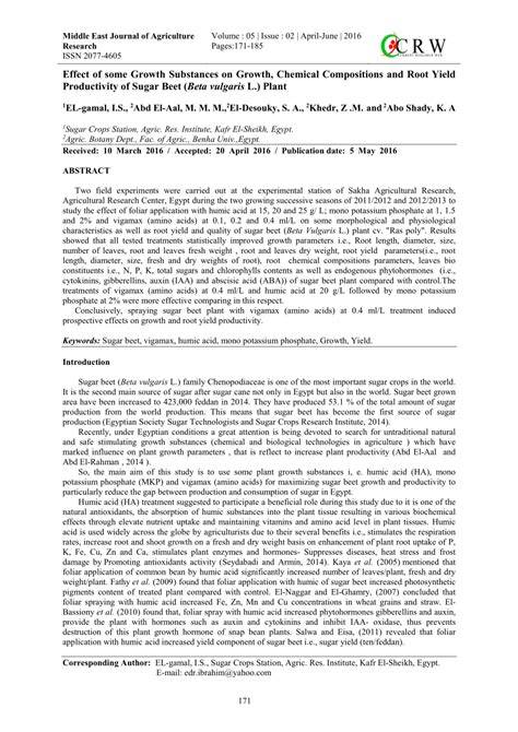 Effect of some growth substances application on growth and seasonal ... - raincitystudios.com