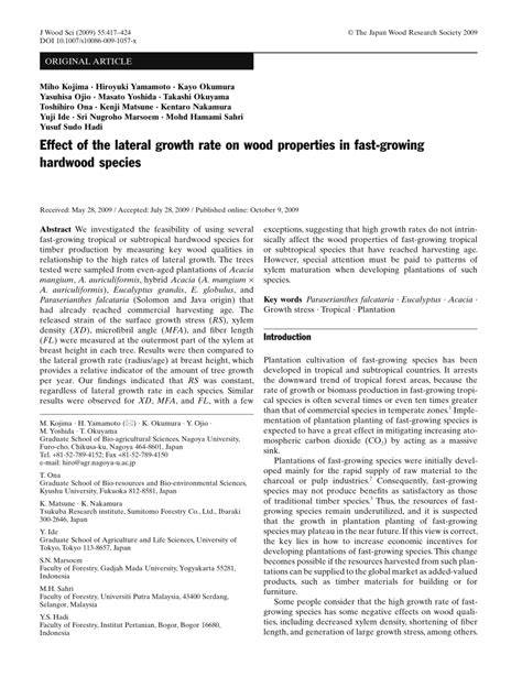Effect of the lateral growth rate on wood properties in fast-growing ... - raincitystudios.com