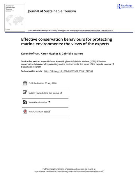 Effective conservation behaviours for protecting marine environments ... - raincitystudios.com