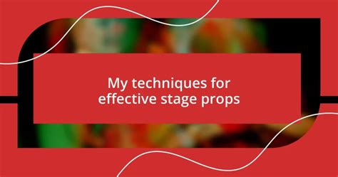 Effective Props For Stage Performance - Dance Project … - muktibox.com