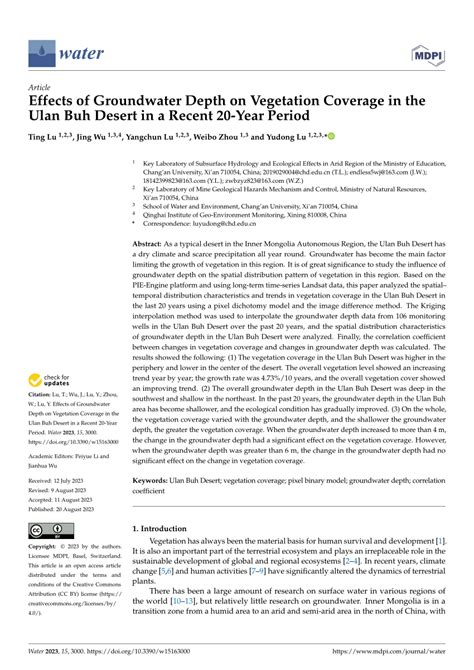Effects and significance of groundwater for vegetation: A systematic ... - raincitystudios.com