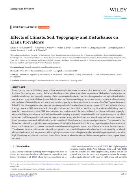 Effects of Climate, Soil, Topography and Disturbance on Liana ... - muktibox.com