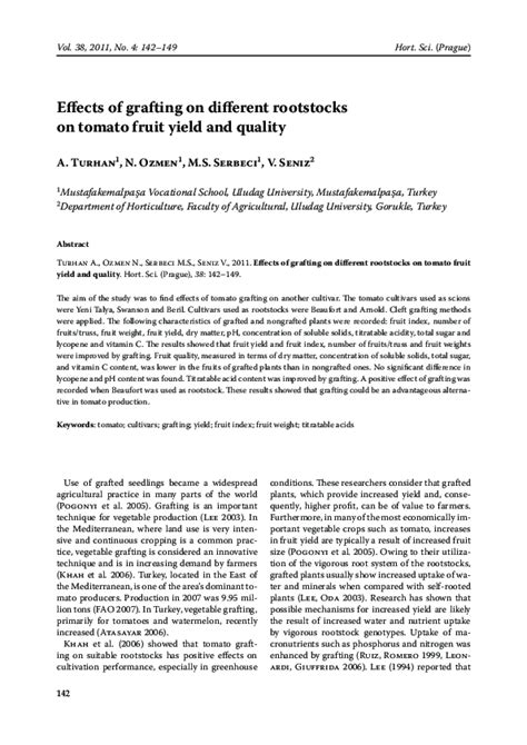 Effects of grafting on different rootstocks on tomato fruit yield and ... - raincitystudios.com