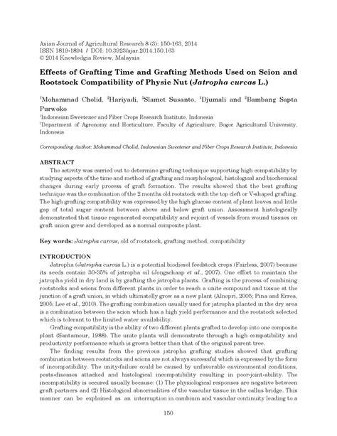 Effects of Grafting Time and Grafting Methods on the Survival Rate of ... - raincitystudios.com