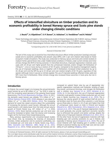 Effects of intensified silviculture on timber production and its ... - raincitystudios.com