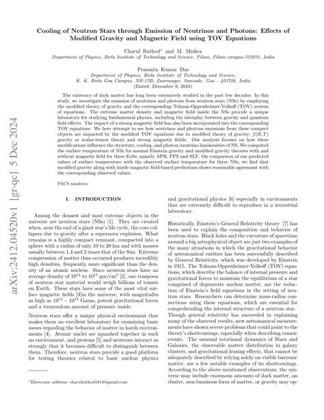 Effects of modified gravity on microscopic properties and cooling ... - muktibox.com
