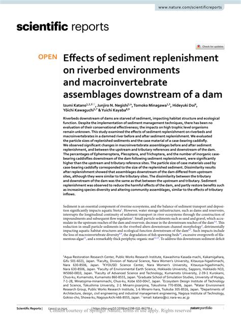 Effects of sediment replenishment on riverbed environments and ... - wintechmobiles.com