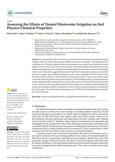 Effects of sewage wastewater irrigation on soil properties, crop yield ... - raincitystudios.com