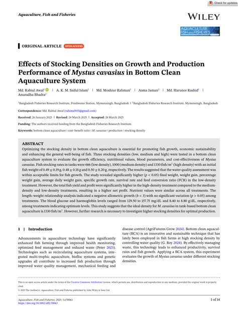 Effects of Stocking Densities on Growth and Production Performance … - raincitystudios.com