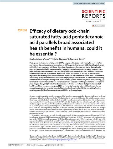 Efficacy of dietary odd-chain saturated fatty acid pentadecanoic acid ... - muktibox.com