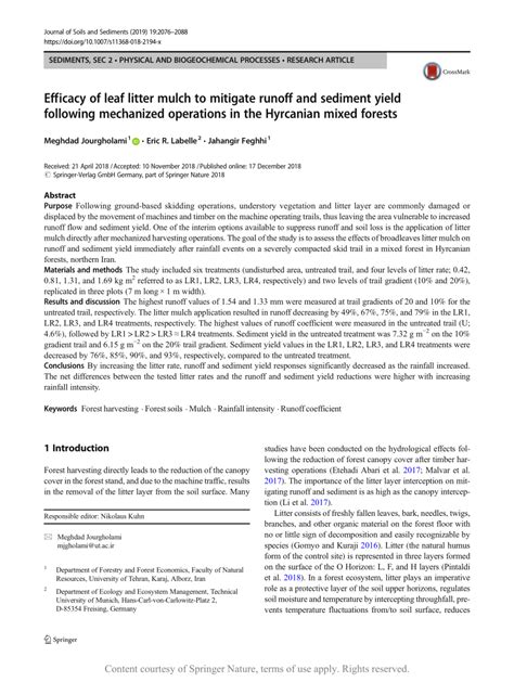 Efficacy of leaf litter mulch to mitigate runoff and sediment yield ... - raincitystudios.com
