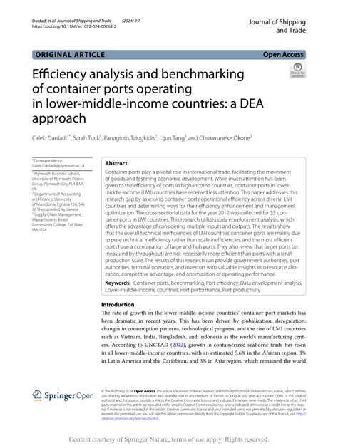 Efficiency analysis and benchmarking of container ports ... - Springer - wintechmobiles.com