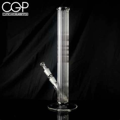 EHLE Glass - Ribbed Straight Tube, Red CupboardGlassPipes.com