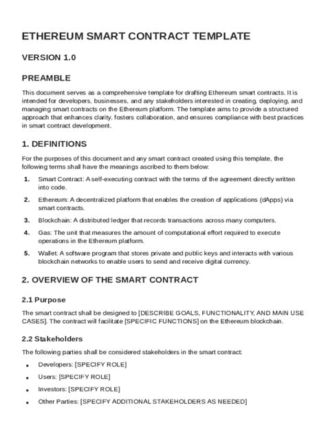 Ehterium Smart Contract Template Form - Fill Out and Sign Printable … - coolestguyplanet.net