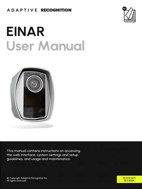 EINAR User Manual - Adaptive Recognition - coolestguyplanet.net