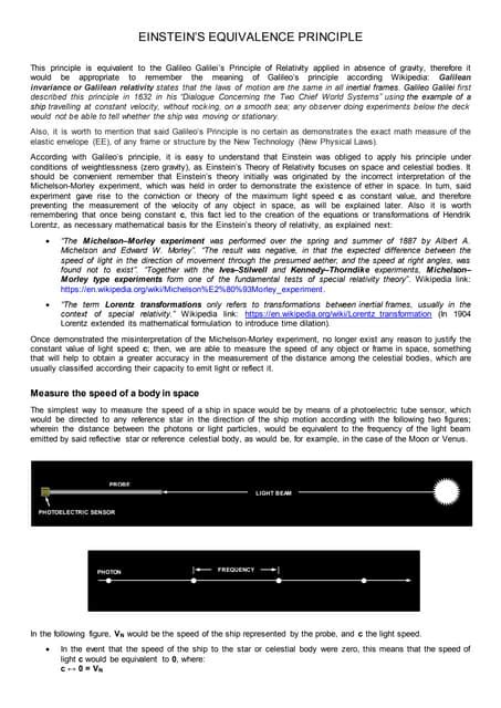 Einstein's explanation of the Equivalence Principle - wintechmobiles.com