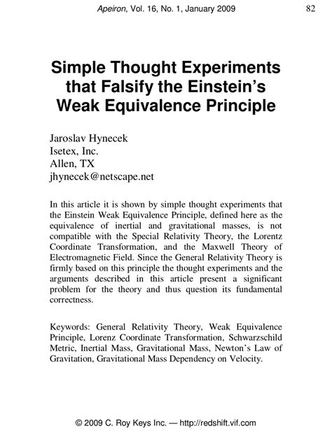 Einstein did a simple thought experiment applying the equivalence ... - wintechmobiles.com