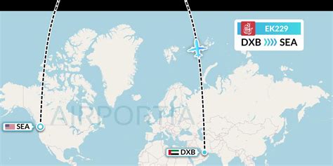 EK229 (Dubai to Seattle) Flight Status - PlaneMapper