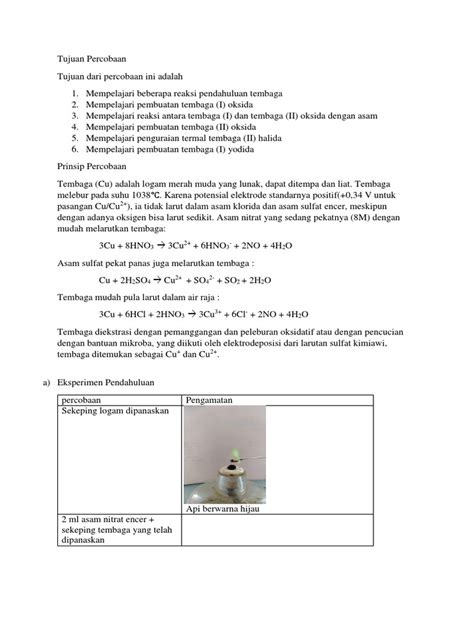 Eksperimen Reaksi Tembaga dalam Kimia | PDF - Scribd - wintechmobiles.com