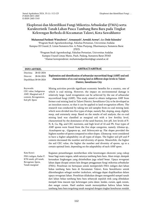 Eksplorasi dan Identifikasi Fungi Mikoriza Arbuskular (FMA) serta ... - muktibox.com