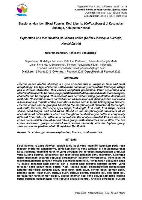 Eksplorasi dan Identifikasi Populasi Kopi Liberika - raincitystudios.com