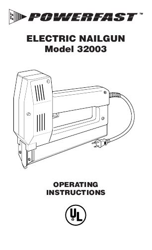 ELECTRIC NAILGUN Model 32003 - User Manual Search Engine