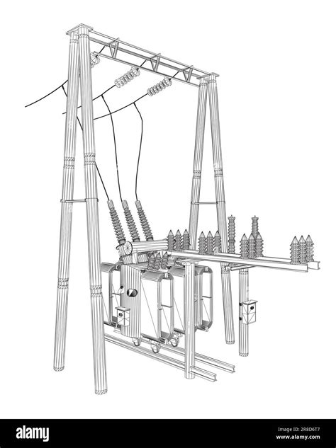 Electrical substation vector illustration, high voltage power ... - wintechmobiles.com