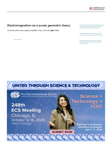 Electromagnetism as a purely geometric theory - IOPscience - wintechmobiles.com