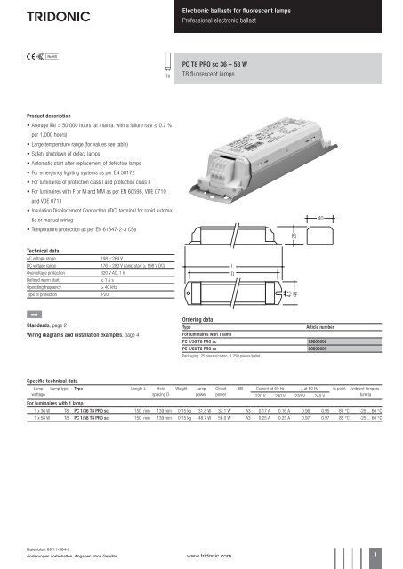 ELECTRONIC FLUORESCENT BALLASTS - Westburne - yumpu.com