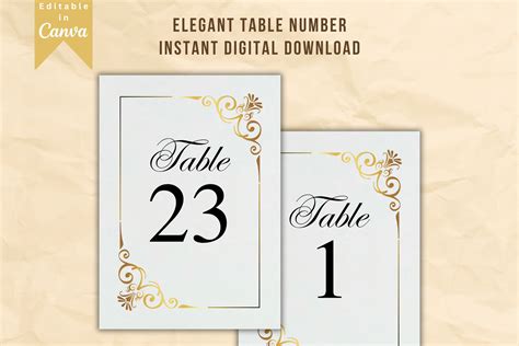Elegant Table Number - Etsy - muktibox.com