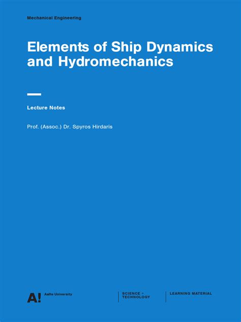 Elements of Ship Dynamics and Marine Hydromechanics - Lecture … - wintechmobiles.com