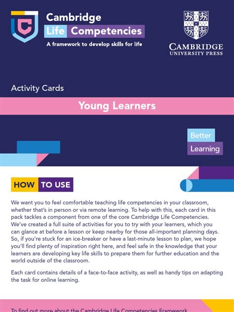 ELT CambridgeLifeCompetencies ActivityCards DigitalDownload YoungLearners