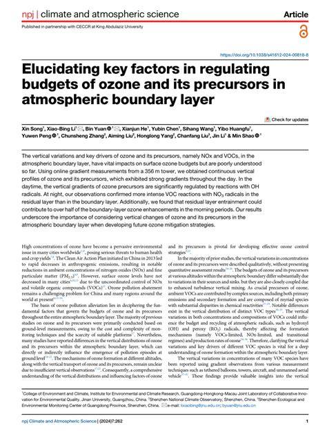 Elucidating key factors in regulating budgets of ozone and its ... - wintechmobiles.com
