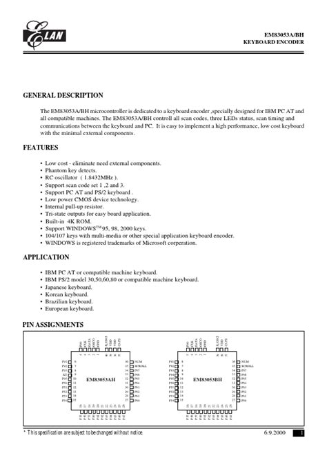 EM83053BH pdf, EM83053BH 功能描述, EM83053BH 数据表, …