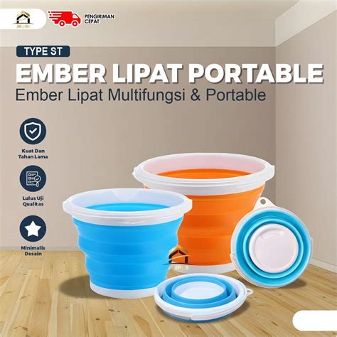 Ember Lipat Water Bucket 10L/5L/3L Foldable Collapsible Baskom Ember ... - raincitystudios.com