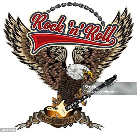 Emblem Rock and Roll dengan logo vektor gitar listrik, label festival ... - muktibox.com