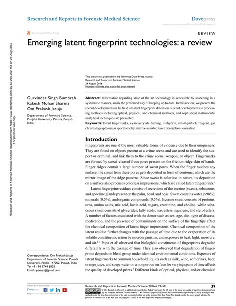 Emerging latent fingerprint technologies: a review - wintechmobiles.com