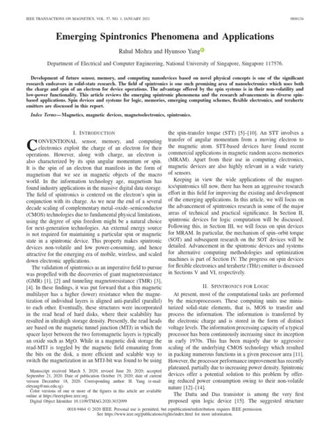 Emerging Spintronics Phenomena and Applications - IEEE Xplore - wintechmobiles.com
