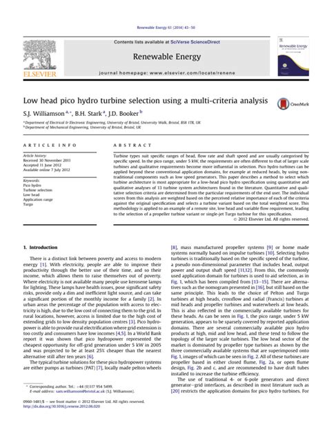 Empirical analysis of turbine and generator efficiency of a pico hydro ... - raincitystudios.com