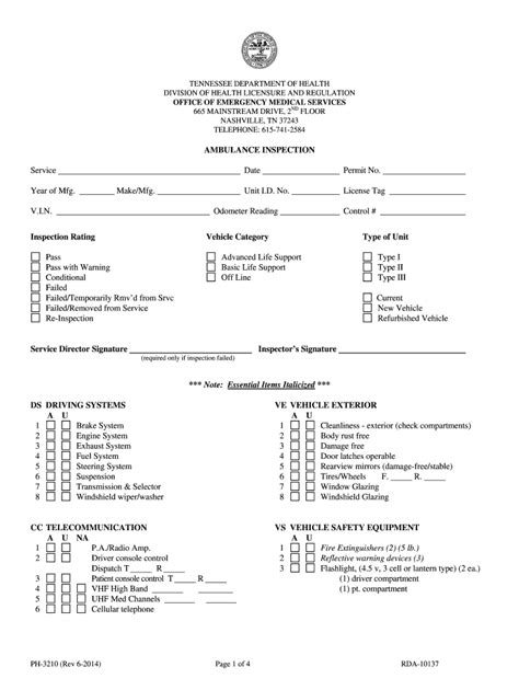 EMS Personnel Forms - Tennessee