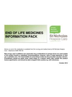 END OF LIFE MEDICINES INFORMATION PACK - St …