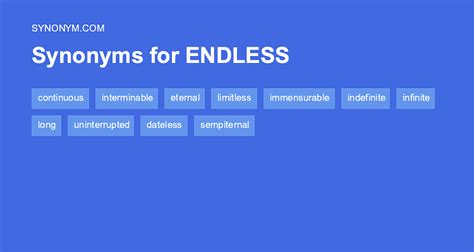 ENDLESS Synonyms: 73 Synonyms & Antonyms for …