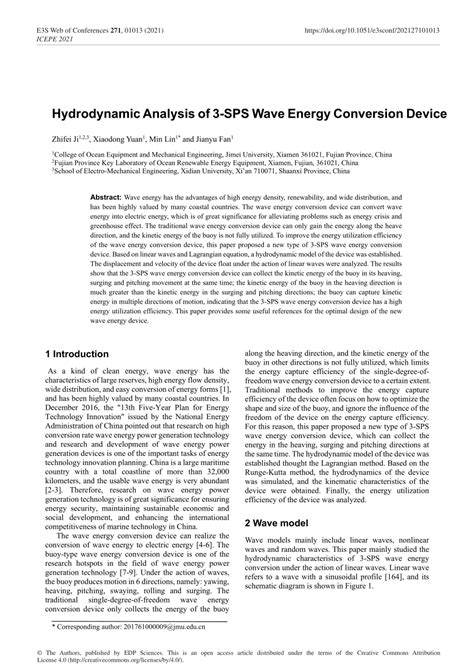 Energy conversion and hydrodynamic analysis of self-sustaining ... - wintechmobiles.com