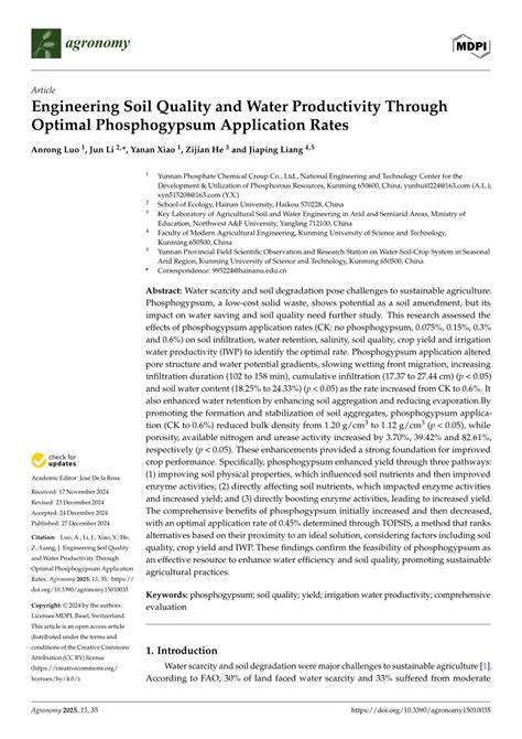 Engineering Soil Quality and Water Productivity Through Optimal ... - raincitystudios.com