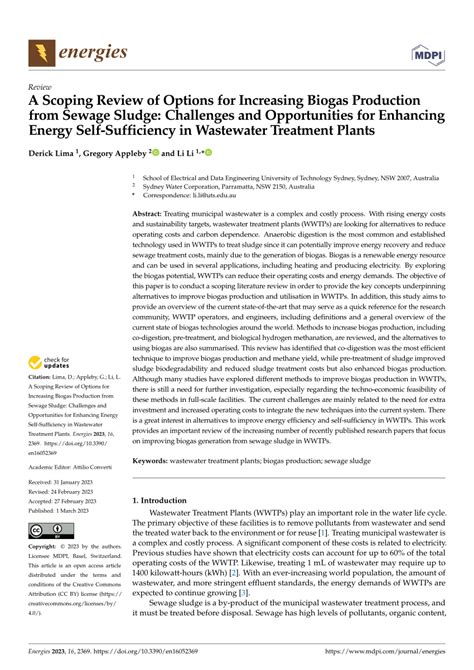 Enhancement of sewage sludge thickening and energy self-sufficiency ... - raincitystudios.com