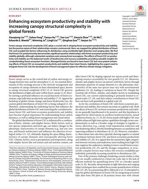 Enhancing ecosystem productivity and stability with increasing canopy ... - wintechmobiles.com