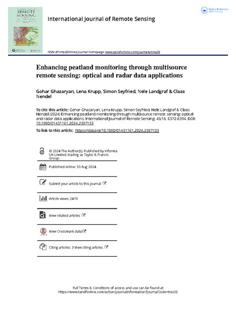 Enhancing peatland monitoring through multisource … - raincitystudios.com